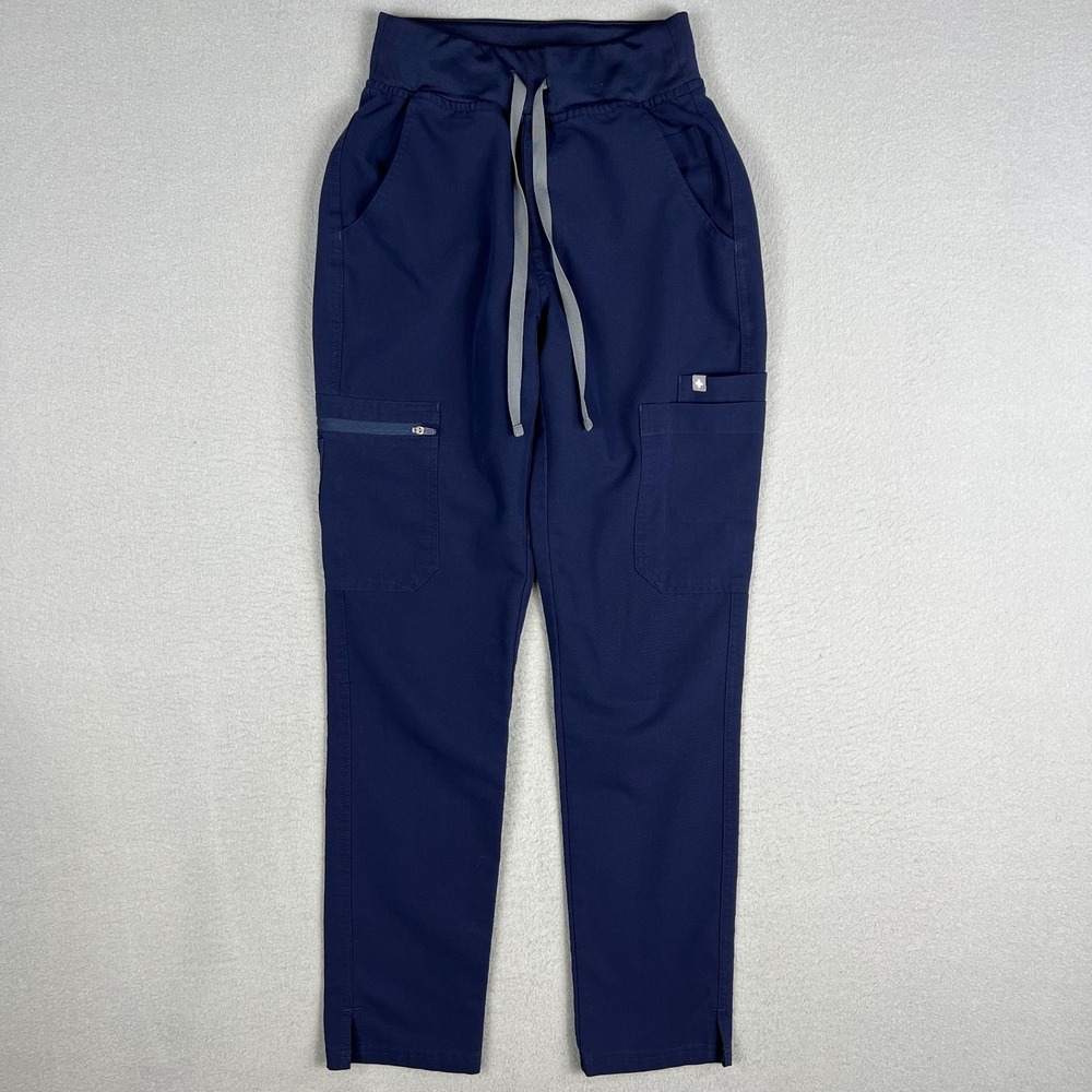 Figs Yola High Rise Slim Scrub Pants Womans XXS Stretch Comfort Pockets Medical